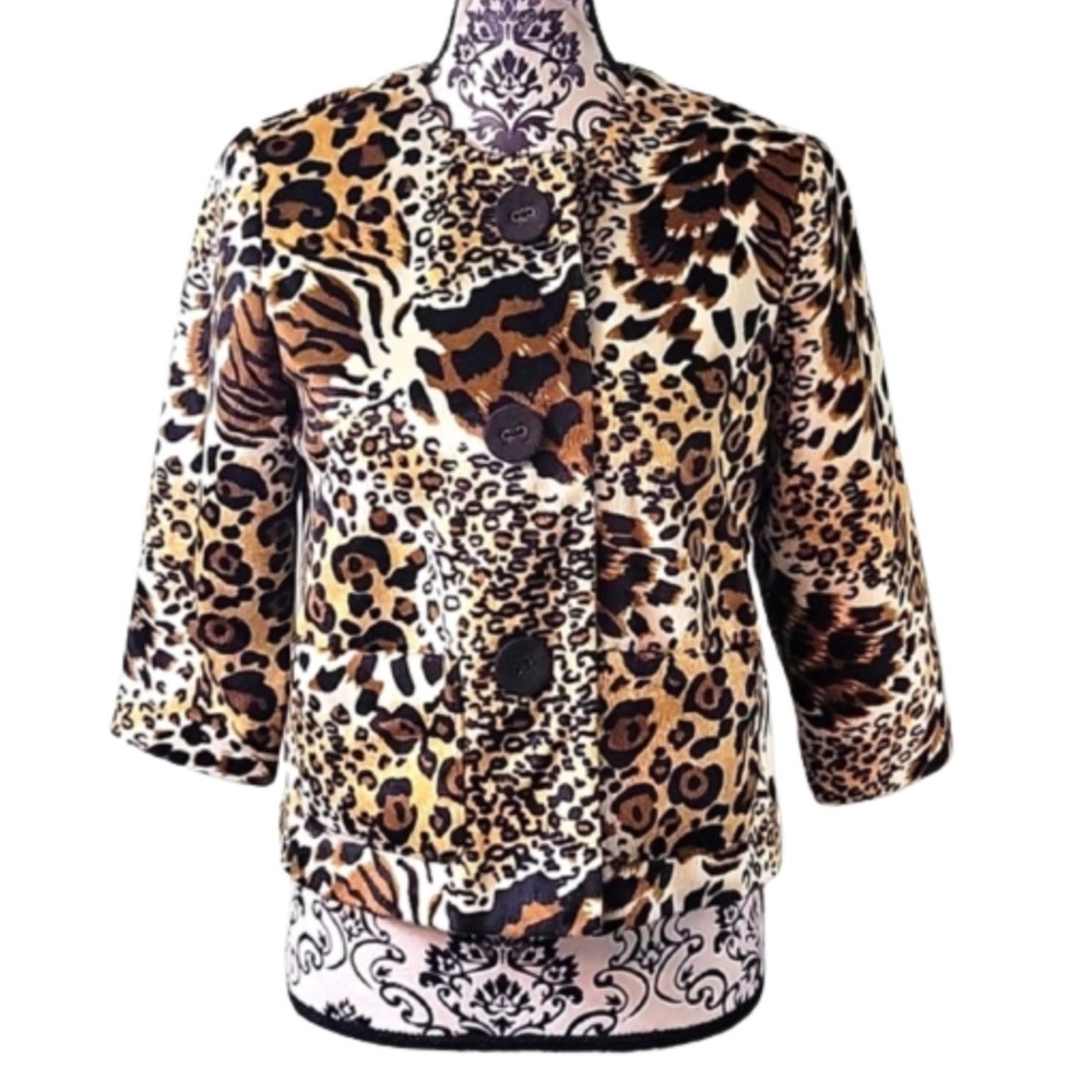 Ruby Rd Animal Print Faux Fur Jacket - Picture 2 of 8